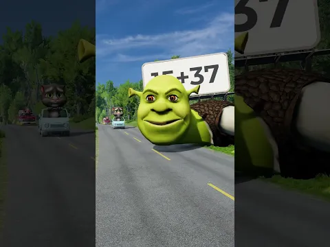 Funny & Weird Cars vs Scary Shrek in BeamNG.drive