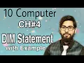 DIM statement in GW BASIC Array in GW BASIC 10 class computer chapter 4