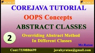 Core java OOPS -2 Abstract Classes Overriding Abstract Methods By Ratan sir