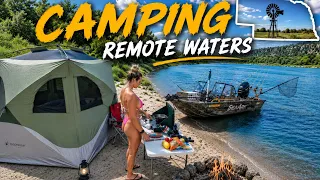 Remote RIVER CAMPING Searching For BIG FISH IN The Summer Camp and Cook