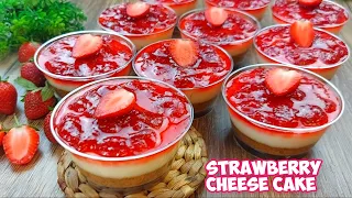 STRAWBERRY CHEESE CAKE DESSERT ENAK BIKINNYA MUDAH TANPA OVEN
