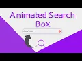 Amazing Animated Search Box Using HTML CSS JavaScript