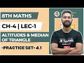 8th Maths Chapter 4 Altitudes Median of Triangle Practice Set 4 1 Maharashtra Board