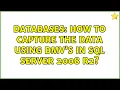 Databases How to capture the data using DMV s in sql server 2008 r2