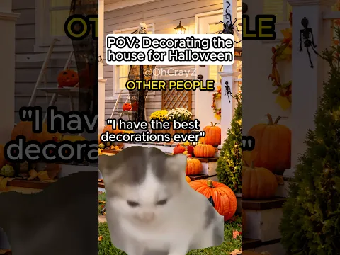 CAT MEMES 🐱 DECORATING THE HOUSE FOR HALLOWEEN #relatable #cat #funny #halloween #shorts