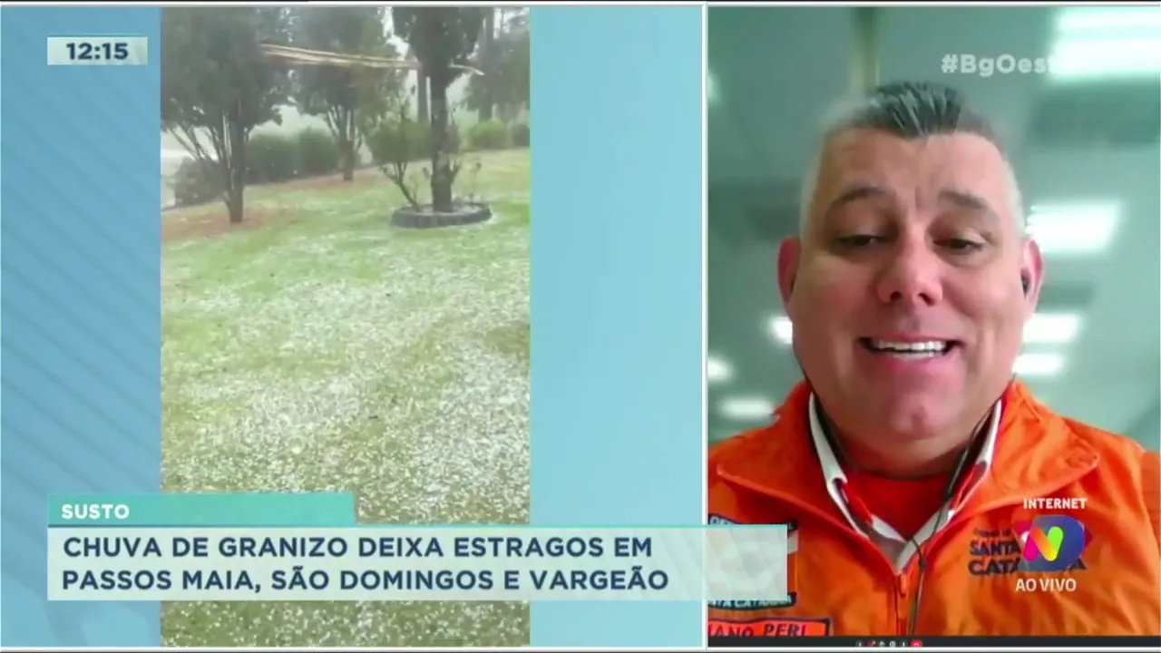 Chuva de granizo deixa estragos em Passos Maia, São Domingos e Vargeão