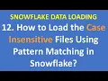 12 How to Load the Case Insensitive Files Using Pattern Matching in Snowflake VCKLY Tech Snowflake