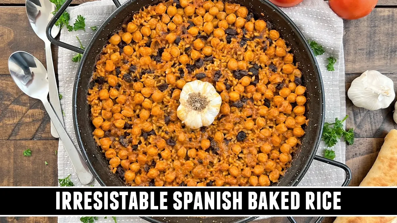 Spains BEST-KEPT Rice Recipe   Baked Rice with Chickpeas & Raisins