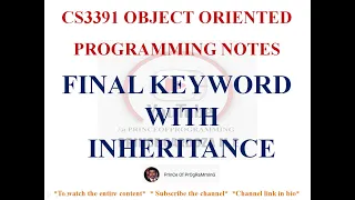 FINAL KEYWORD IN JAVA NOTES CS3391 OBJECT ORIENTED PROGRAMMING NOTES 2021 REGULATION CSE