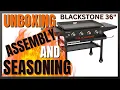 Blackstone 36 Griddle Assembly Unboxing Seasoning Grilling on my Blackstone Griddle