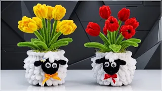 π₯π₯ Don't Miss This Adorable DIY. Gift pots with flowers. π Sheep β Symbol of 2027