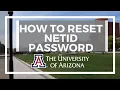 How to reset the UA Netid password