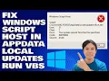 How To Fix Windows Script Host in AppData Local Updates Run vbs