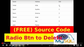 Delete Data in Database HTML Table with Checkbox - Source Code