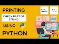 Checking Part of String in Python Coding Practice - 1C NextWave CCBP4 0