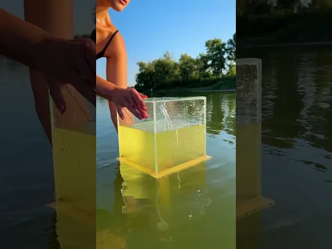 DIY inside-out aquarium in the middle of a lake!