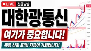 [대한광통신 주가전망] 오늘 여기가 분기점입니다.