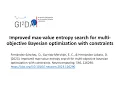 Improved max-value entropy search for multi-objective bayesian optimization with constraints