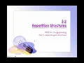 ITP3914 L3 2 Repetition Structures I PartA