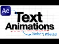 Create THESE Easy Text Animations in After Effects Under 1 Minute