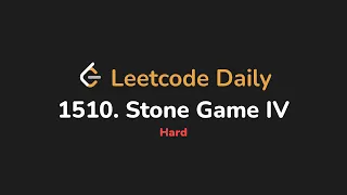 1510 Stone Game IV Leetcode Daily - Python