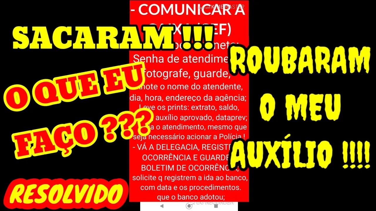 GOLPE, ROUBARAM, SACARAM MEU AUXÍLIO EMERGENCIAL R$600/1200 DA POUPANÇA DIGITAL APLICATIVO CAIXA TEM