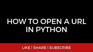 Open a URL in python