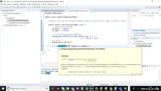 How do you swap two string variables without using third or temp variable in java