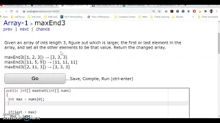 Solution to Coding Bat maxEnd3