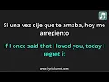 Selena - Si Una Vez Lyrics English Translation - Dual Lyrics English and Spanish - Subtitles Lyrics