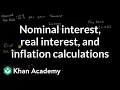 Nominal interest real interest and inflation calculations AP Macroeconomics Khan Academy