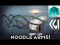 NOODLE ARMS Maya using curve warp for tentacles snakes cables vines and all things bendy