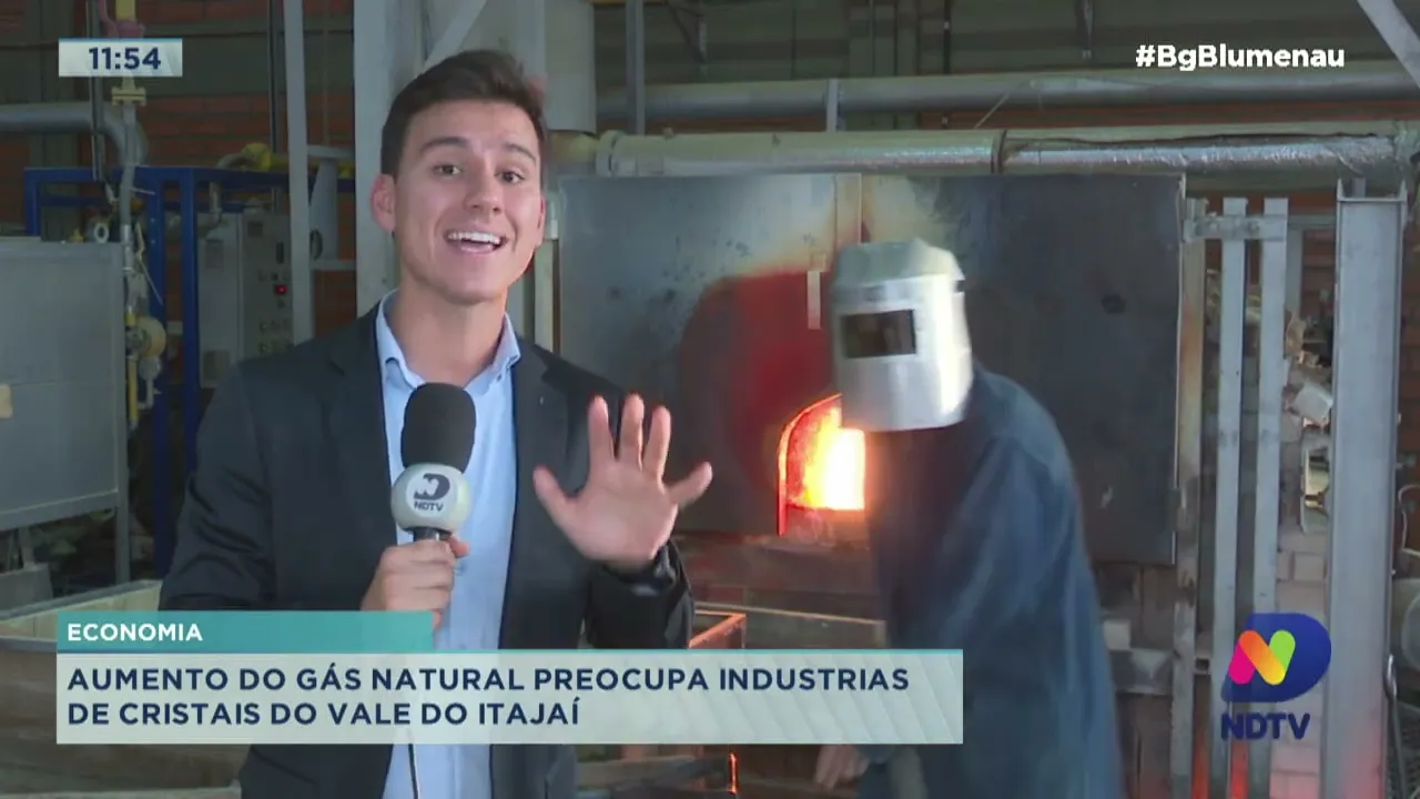 Economia: aumento de gás natural preocupa indústrias de cristais do Vale do Itajaí