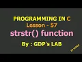 strstr function Lesson - 57 C in Hindi