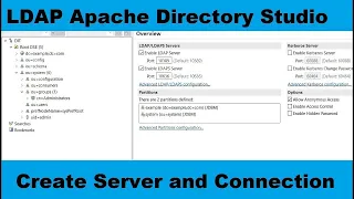 3 LDAP Apache Directory Studio Create Server and Connection and also Add User