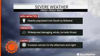 Millions on alert for severe weather across central U S AccuWeather