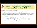 Math 7 Term 1 Lesson Finding the Percentage Decrease Made Easy