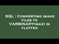 SQL Converting image files to VARBINARY max in flutter