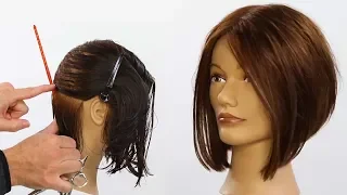 Basic A-Line Triangular Bob Haircut Tutorial