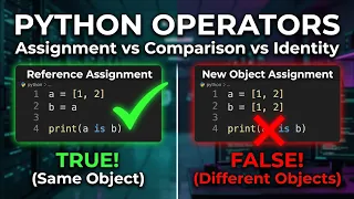 Python Comparison Assignment Identity Operators Lec 14