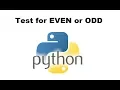 Python Tutorial Testing if a Number is Even or Odd