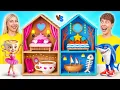 Download Lagu אנחנו בונים בית מדהים בלרינה קפוצצינה vs בטרללרו טרללה | אתגרים מצחיקים Multi DO Smile