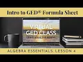 GED Math Intro to the Formula Sheet 1 4 New