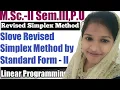Revised Simplex Method by Standard From - 2 l Post Optimality Analysis l Operation Research in Hindi