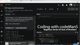 Codewars 7 kyu Beginners Series Sum of Numbers JavaScript