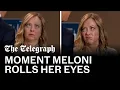 Giorgia Meloni rolls eyes at Biden's tardiness