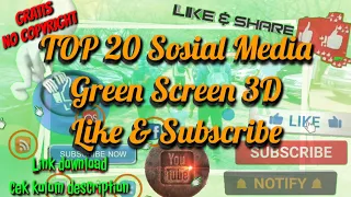 Download Top 20 green screen subscribe 3D || bagi-bagi mentahan buat melengkapi video agar lebih menarik MP3