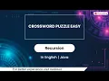 Crossword Puzzle Easy Module Recursion In English Java - 35