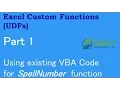Creating Excel Custom Function UDF to spell a number using VBA