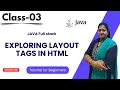 Java FullStack Class 03 Exploring Layout Tags in HTML Java Tutorial for Beginners
